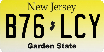 NJ license plate B76LCY