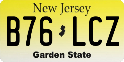 NJ license plate B76LCZ