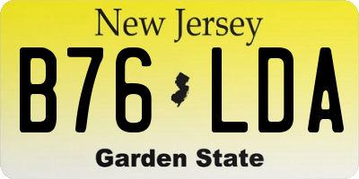 NJ license plate B76LDA