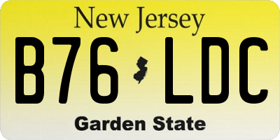 NJ license plate B76LDC