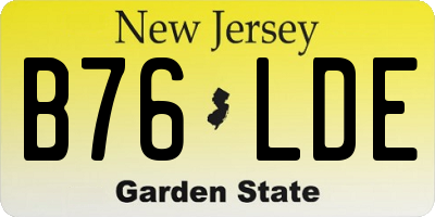 NJ license plate B76LDE