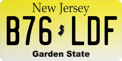 NJ license plate B76LDF