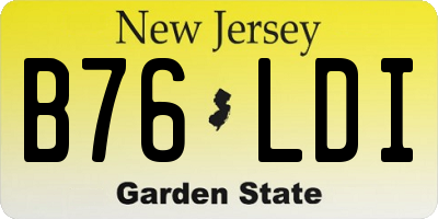 NJ license plate B76LDI