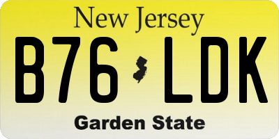 NJ license plate B76LDK