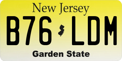 NJ license plate B76LDM