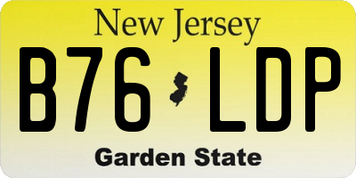 NJ license plate B76LDP