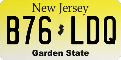 NJ license plate B76LDQ