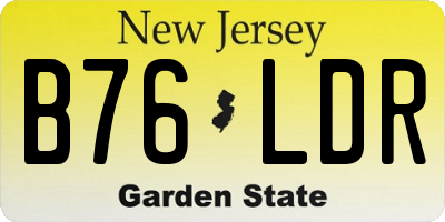 NJ license plate B76LDR