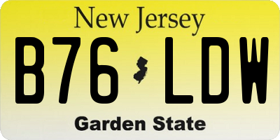 NJ license plate B76LDW
