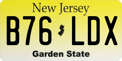 NJ license plate B76LDX