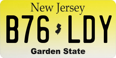 NJ license plate B76LDY