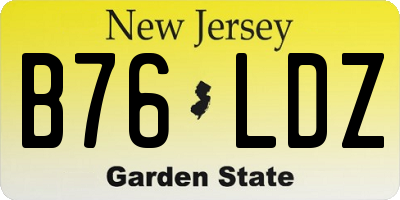 NJ license plate B76LDZ