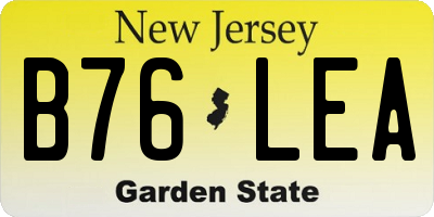 NJ license plate B76LEA