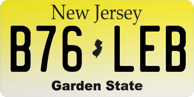 NJ license plate B76LEB