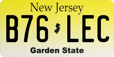 NJ license plate B76LEC