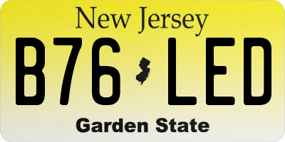 NJ license plate B76LED