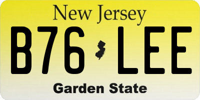 NJ license plate B76LEE