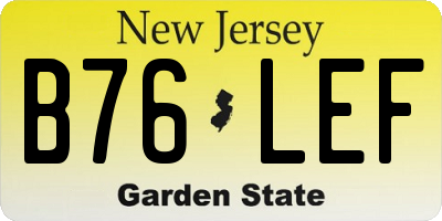 NJ license plate B76LEF