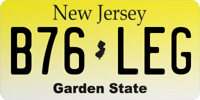 NJ license plate B76LEG