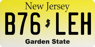 NJ license plate B76LEH