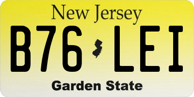NJ license plate B76LEI