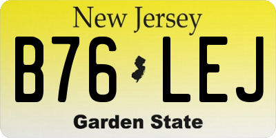 NJ license plate B76LEJ