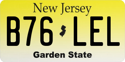 NJ license plate B76LEL