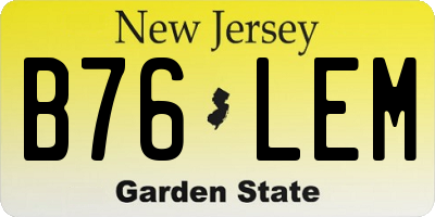 NJ license plate B76LEM
