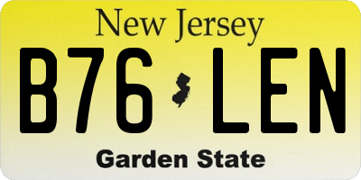 NJ license plate B76LEN