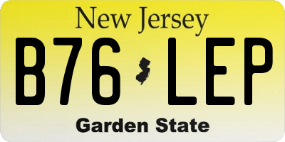 NJ license plate B76LEP