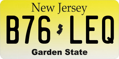 NJ license plate B76LEQ