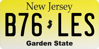 NJ license plate B76LES
