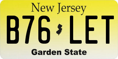 NJ license plate B76LET
