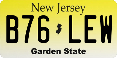 NJ license plate B76LEW