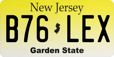NJ license plate B76LEX