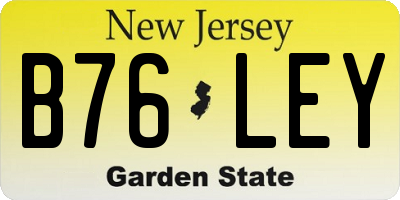 NJ license plate B76LEY