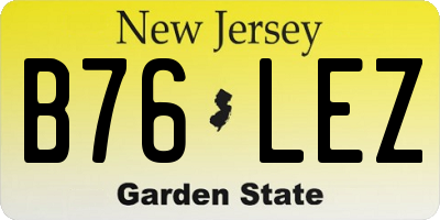 NJ license plate B76LEZ