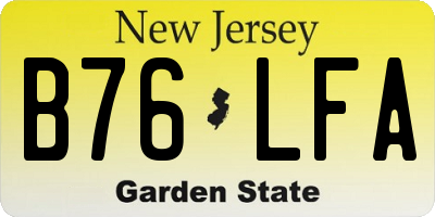 NJ license plate B76LFA