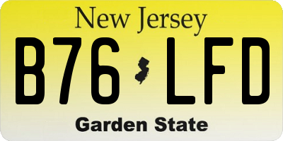 NJ license plate B76LFD