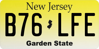 NJ license plate B76LFE
