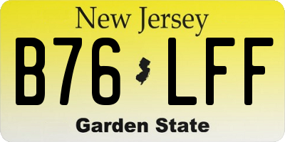 NJ license plate B76LFF
