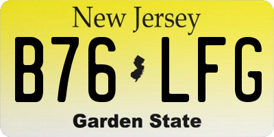 NJ license plate B76LFG