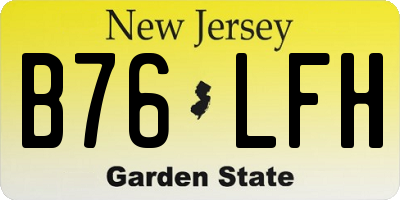 NJ license plate B76LFH