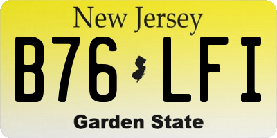 NJ license plate B76LFI