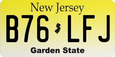 NJ license plate B76LFJ