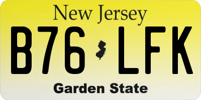 NJ license plate B76LFK