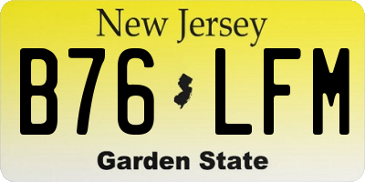 NJ license plate B76LFM