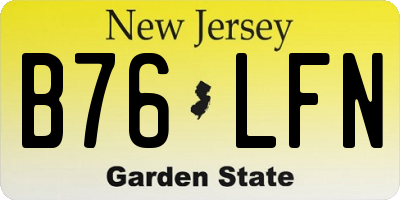 NJ license plate B76LFN