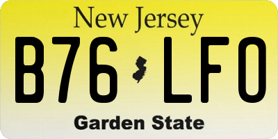 NJ license plate B76LFO