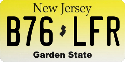 NJ license plate B76LFR